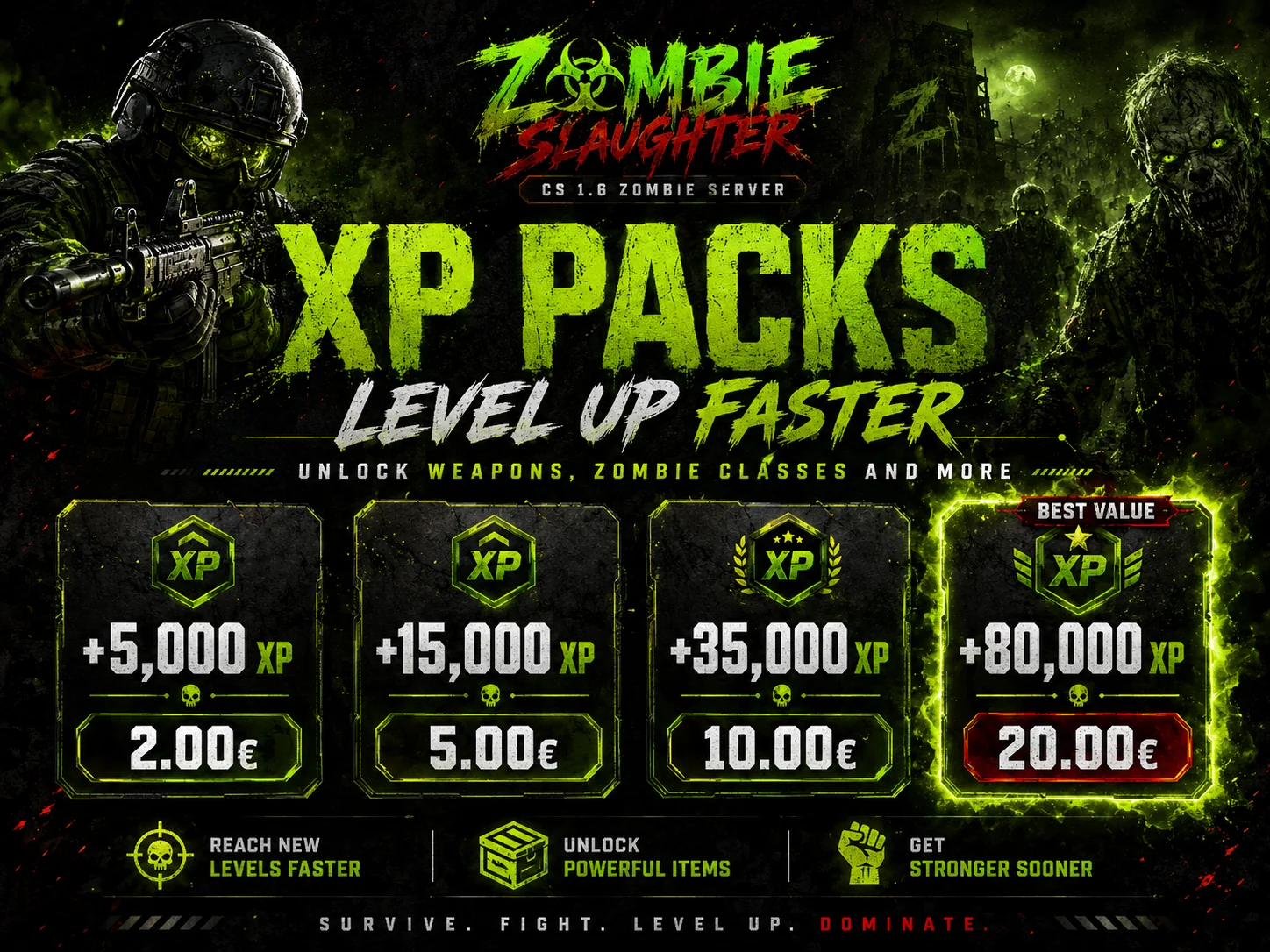 Player XP store visual
